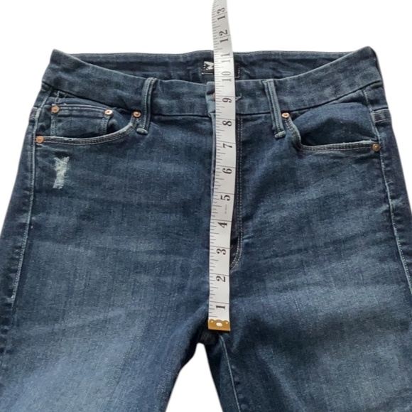 MOTHER The High Waisted Looker Ankle Fray Denim Jeans In Cat Attack 26 - Picture 11 of 12